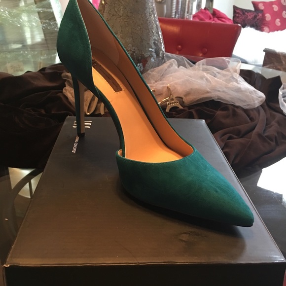 INC Teal Suede D’ Orsay Pumps (Size 10) - Picture 3 of 6
